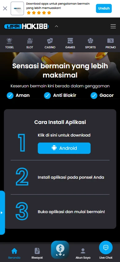 TUTORIAL INSTALL APLIKASI LAPAKHOKI88